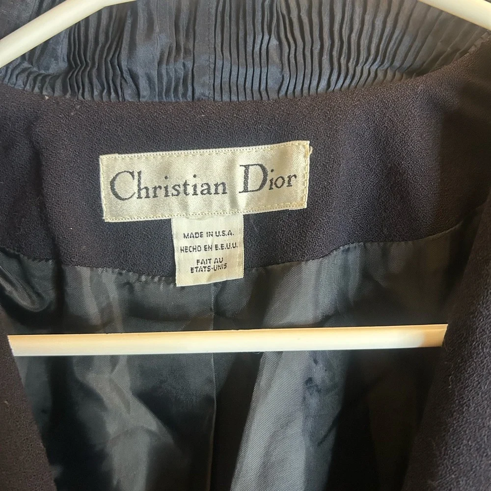 Dior Midnight Blue Women's Blazer with Ruffle Trim